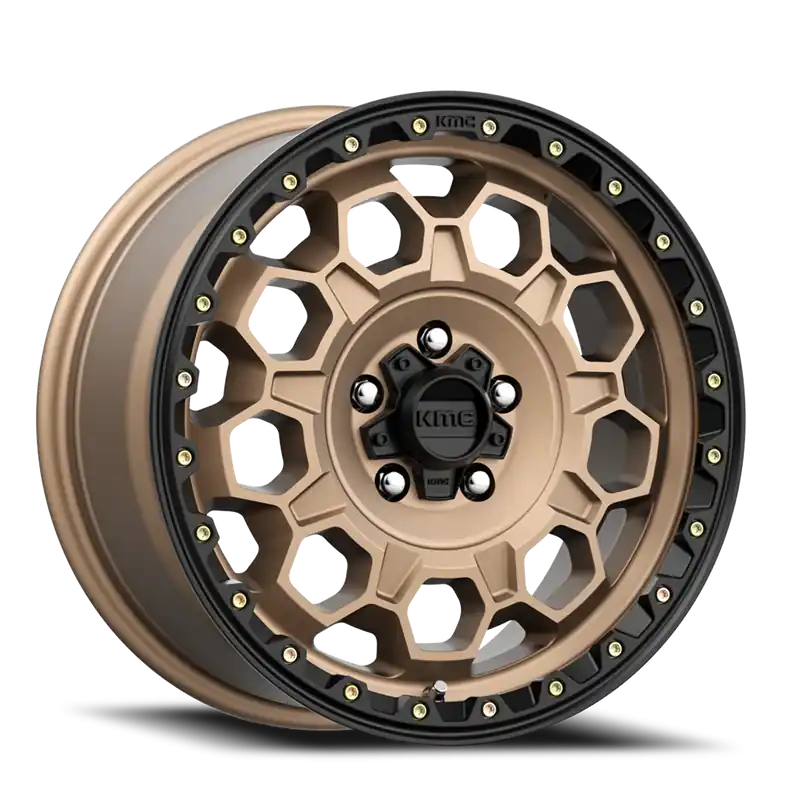 Last Chance KMC Trek KM545 BRZ 17x9 -12 5x127mm 71.5mm Matte Bronze Black Lip