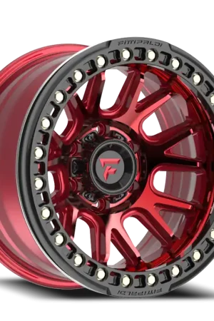 Fittipaldi Offroad Beadlock Series FB151 R 17x9 -38 6x139.7mm 106.2mm Red Gloss Black Forged Ring Shop Now