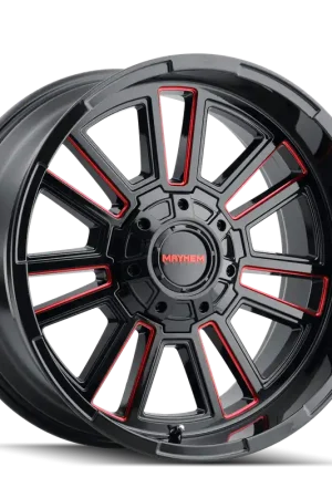 Cheap Mayhem Apollo 8115 Gloss Black Milled Prism Red Milled 20x9 8x170 18mm 125.2mm