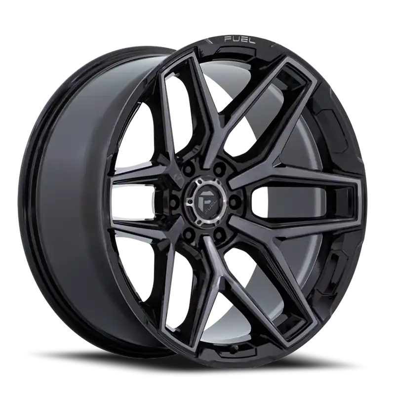 Fuel Flux 6 FC854BT 22x10 -18 6x135mm 87.1mm Gloss Black Brushed Gray Tint Direct From Factory