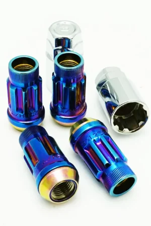 Best Price Wheel Mate Muteki SR45R Lug Nut Kit Lock Set 12x1.50 45mm - Burned Blue Neon