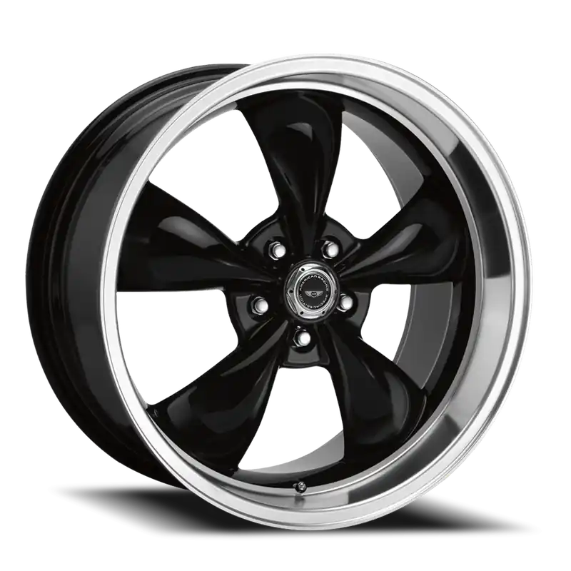 While Supplies Last American Racing Torq Thrust M AR105 BK 17x7.5 +45 5x115mm 70.3mm Gloss Black Machined Lip