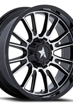 MSA Thunderlips M51 GBM 22x7 +0 4x137/4x156mm 110.1mm Gloss Black Machined New Arrival