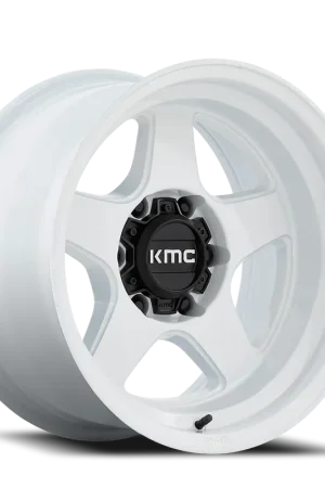 Hot Picks KMC Lobo KM728 WH 17x8.5 -10 6x120mm 66.9mm Gloss White