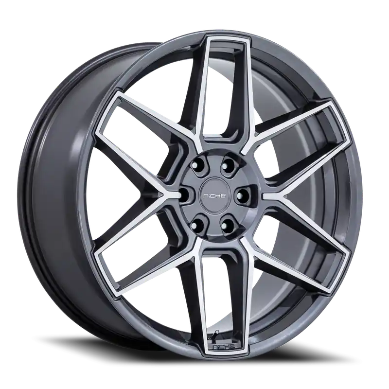 Factory Price Niche Rise NC281 20x9 +15 5x112mm 66.56mm Anthracite Machined Face