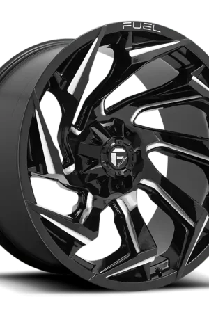 Fuel Reaction D753 22x10 -18 6x135/6x139.7mm 106.1mm Gloss Black Milled Exclusive