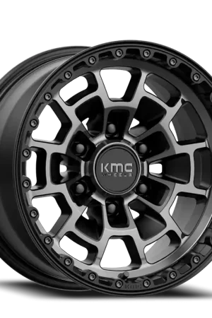 KMC Summit KM718 GY 16x8 +0 6x120mm 66.9mm Satin Black Gray Tint Genuine