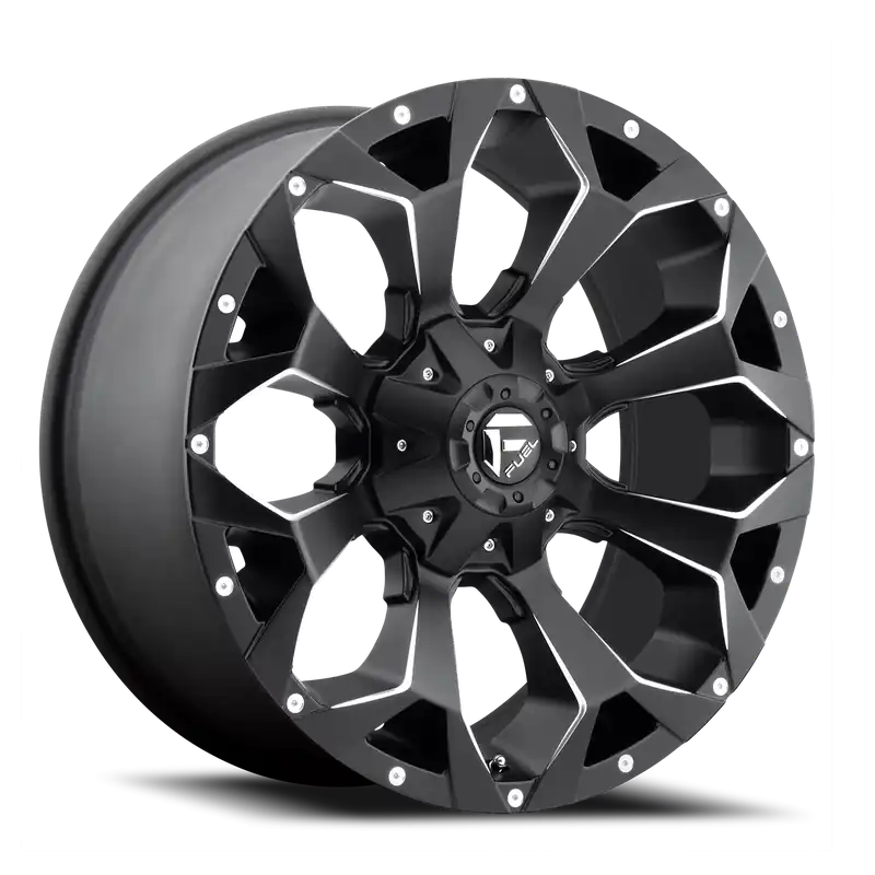 Fuel Assault D546 22x12 -44 5x114.3/5x127mm 78.1mm Matte Black Milled Big Sale