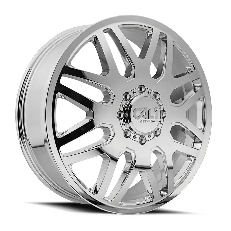 Cali OffxRoadxOffroad Invader Dually 9115D Chrome 24x8.25 8x165.1 x232mm 121.3mm Professional Grade