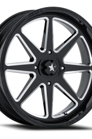 MSA Spark UTV M54 BE 18x7 +10 4x156mm 115.1mm Gloss Black Milled Same Day Shipping