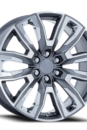Performance Replica PR225 G 22x9 +28 6x139.7mm 78.1mm Gloss Gunmetal Machined-Chrome Accents Clearance