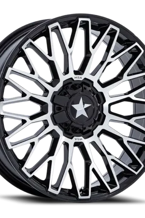 MSA Clubber M50 GBM 24x7 +0 4x137/4x156mm 110.1mm Gloss Black Machined Affordable