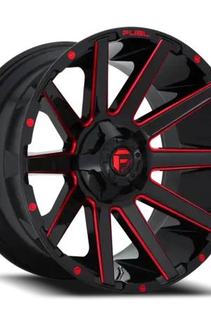 Fuel Contra D643 22x12 -43 6x135/6x139.7mm 106.1mm Gloss Red Milled Fan Favorite