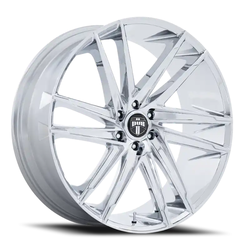 High Quality DUB Blaze DC275PX 24x10 +25 6x139.7mm 106.1mm Chrome