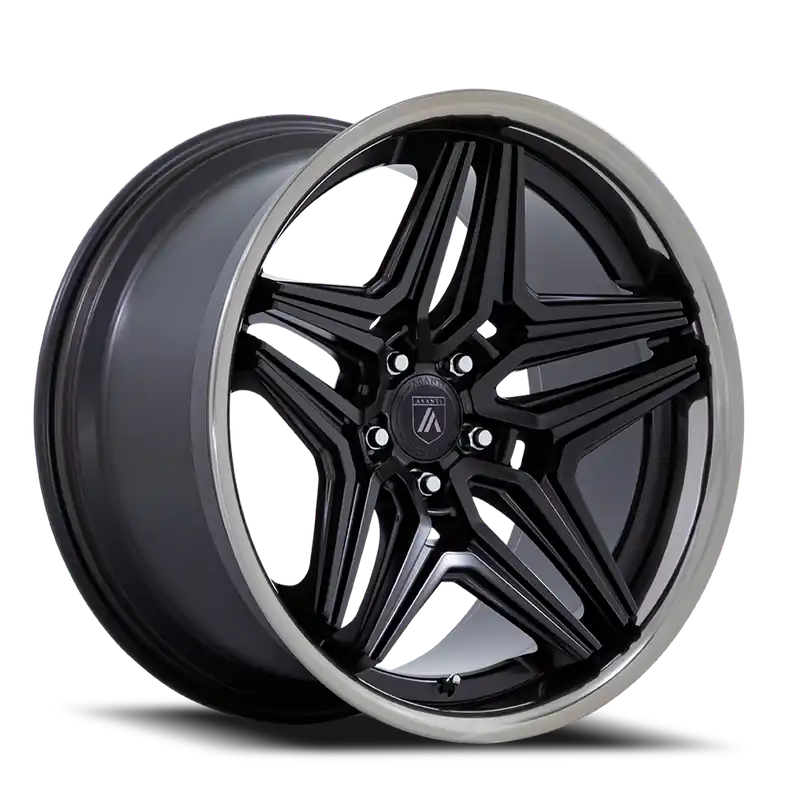 Asanti Black Label ABL-46 Duke SB 22x10.5 +18 5x120mm 74.1mm Satin Black Double Dark Tint Lip New Arrival