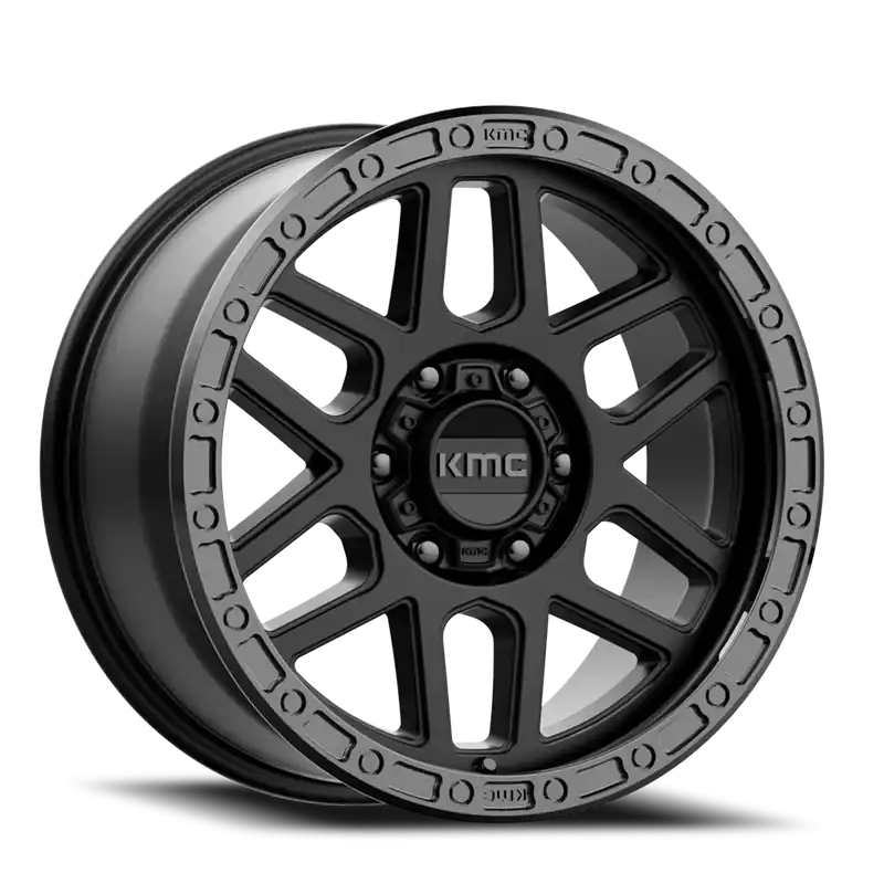 KMC Mesa KM544 SB 17x9 +18 6x114.3mm 66.1mm Satin Black Gloss Black Lip Seasonal Sale
