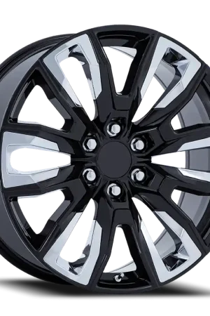 Performance Replica PR225 GB 24x10 +31 6x139.7mm 78.1mm Gloss Black Chrome Accents Time-Limited