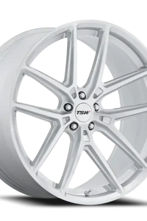Authentic TSW Imola SD 19x10.5 +43 5x114.3mm 72.56mm Gloss Silver Machined Face