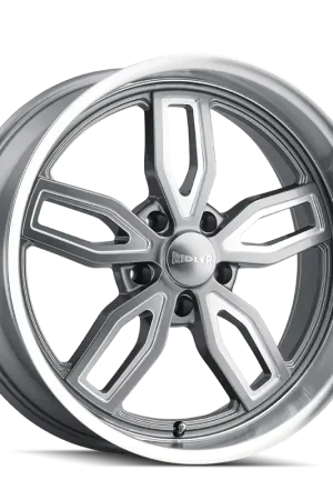Ridler 608 Gloss Grey Milled 18x8 5x120.65 0mm 72.62mm Warranty Included
