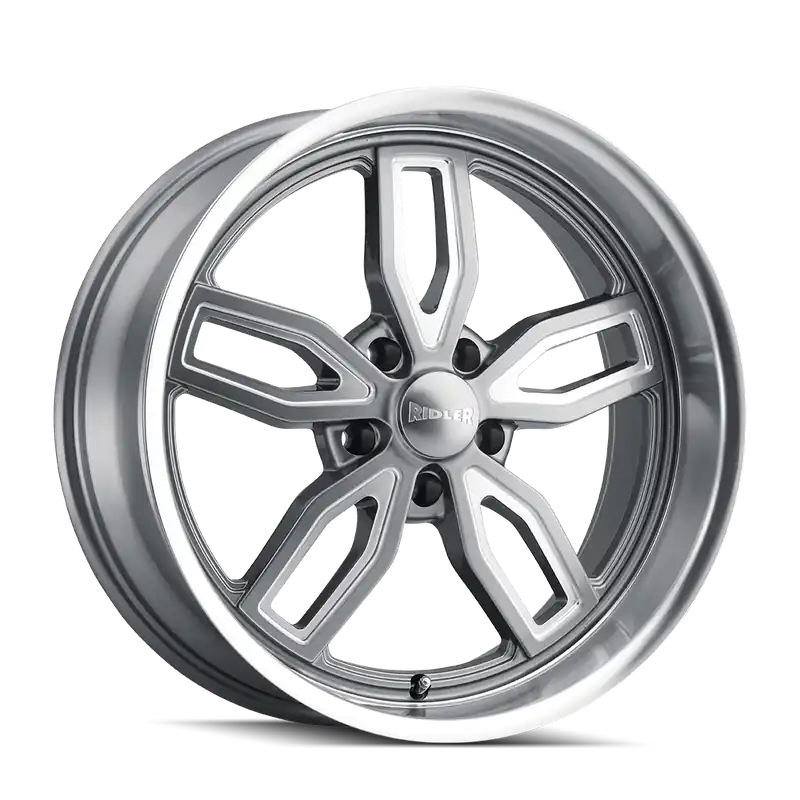 Ridler 608 Gloss Grey Milled 18x8 5x120.65 0mm 72.62mm Warranty Included