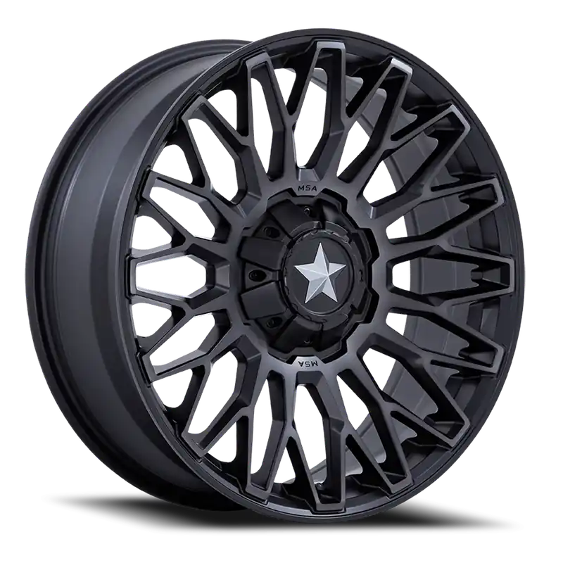 Limited Offer MSA Clubber M50 DT 24x7 +0 5x114.3mm 72.56mm Matte Black Double Dark Tint