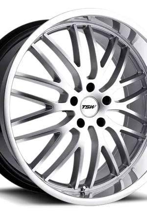 TSW Snetterton SL 17x8 +40 5x110mm 72.1mm Hyper Silver Mirror Cut Lip Same Day Shipping