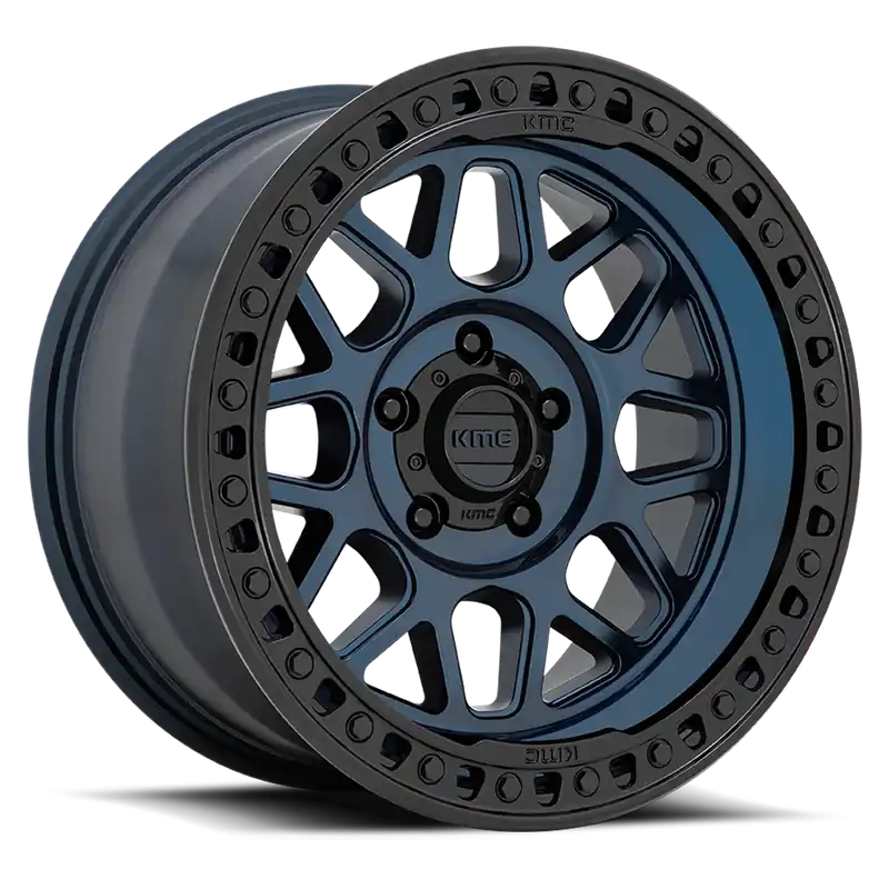 KMC GRS KM549 BL 18x8.5 +0 5x127mm 71.5mm Midnight Blue Gloss Black Lip Free Shipping