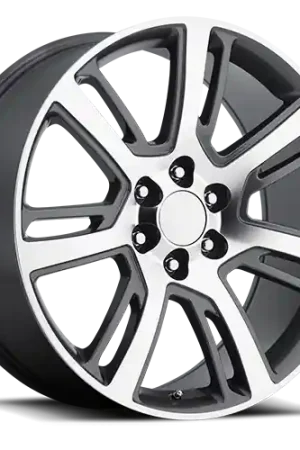 Factory Reproductions FR 48 2015 Cadillac Escalade Replica GY 22x9 +31 6x139.7mm 78.1mm Gloss Grey Machined Face Bargain