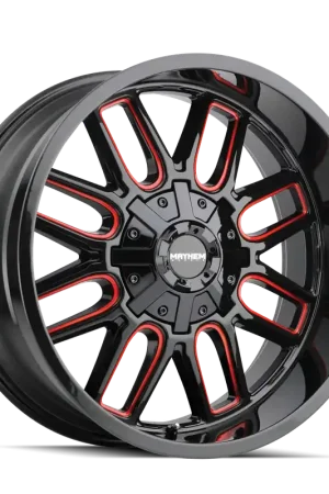 Free Delivery Mayhem Cogent 8107 Gloss Black Milled Prism Red 20x9 6x135/6x139.7 18mm 106mm