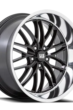 US Mags Santa Cruz U138 20x8.5 +6 5x120.65mm 72.56mm Gloss Black Diamond Cut Lip High Quality