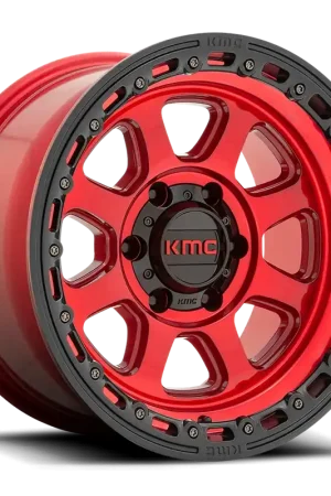 Brand New KMC Chase KM548 RD 20x9 +18 8x165.1mm 125.1mm Candy Red Black Lip
