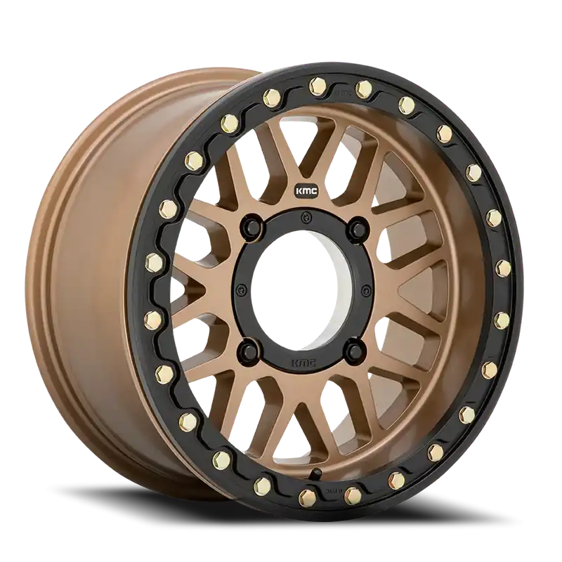 Same Day Shipping KMC Grenade Beadlock UTV KS235 15x6 +38 4x156mm 132mm Satin Bronze