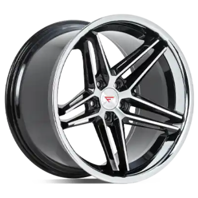 Next Day Delivery Ferrada Wheels CM1 Machine Black / Chrome Lip 19x8.5 5x112 ET25 66.56 Slight Concavity